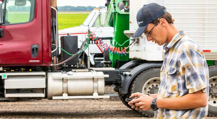 Man looking at smartphone